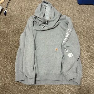 Carhartt Light Gray Men's Hoodie with Logo